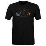 Black Heather Tri-Blend Tee | Cross Arrow with Color Sketch