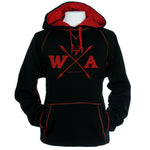 Black and Red Heavyweight Cross-Stitch Hoodie | Cross Arrow Solid