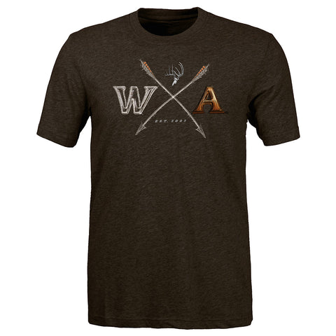 Brown Heather Tri-Blend Tee | Cross Arrow with Color Sketch