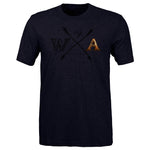 Dark Navy Heather Tri-Blend Tee | Cross Arrow with Color Sketch