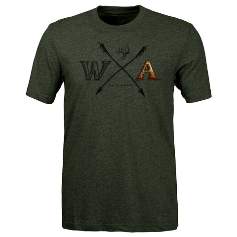 Army Heather Tri-Blend Tee | Cross Arrow with Color Sketch