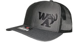 WA Rack logo Richardson 112 snapback in Charcoal Grey/Black