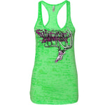 Ladies Lime Burnout Tank | 200 Grunge Buck