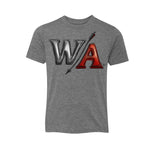 Youth Grey Heather Tee | W/A Red